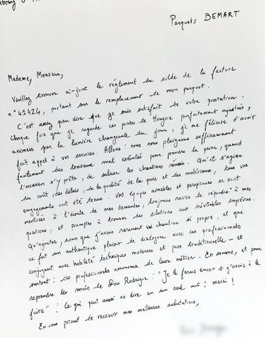 Courrier de satisfaction